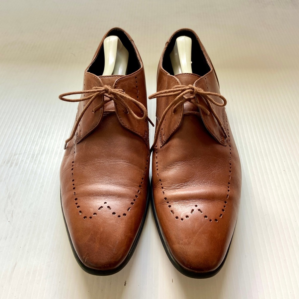 Clarks Bampton Limit Tan Brown Leather Brogue Oxford Lace Up Dress Shoes Mens 12